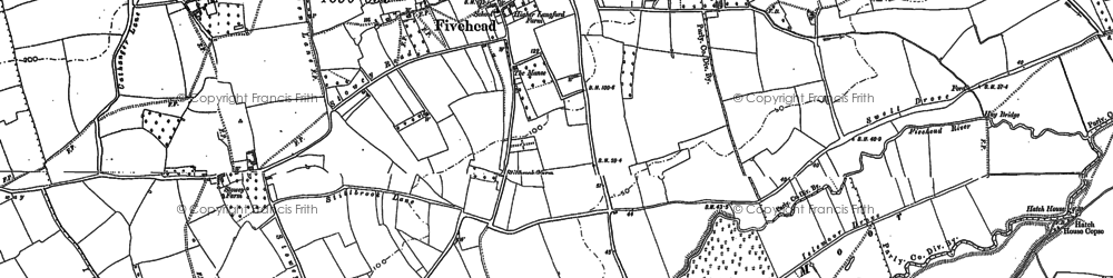 Old map of Fivehead in 1886