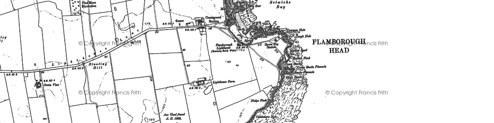 Old map of Flamborough Head in 1889