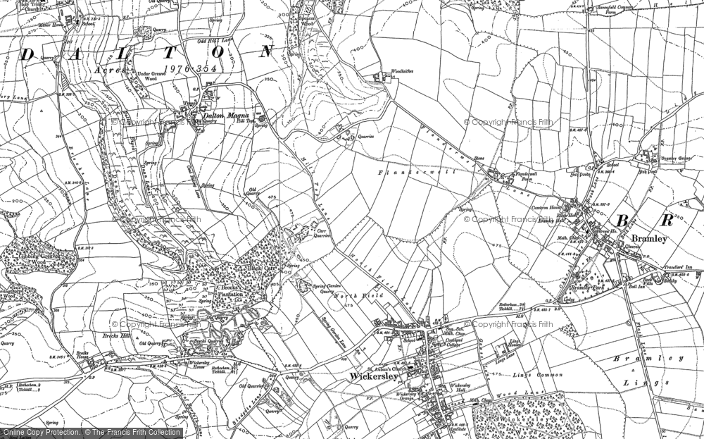 Old Map of Flanderwell, 1890 - 1901 in 1890