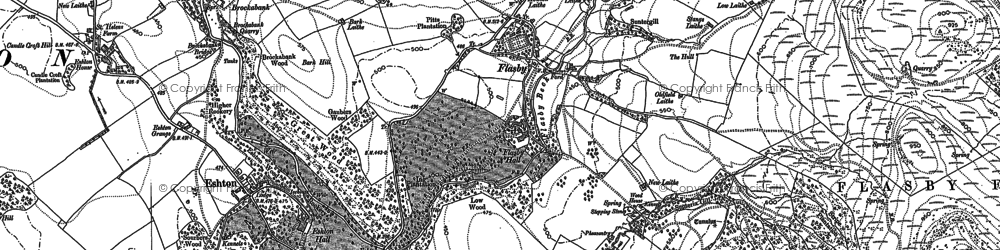 Old map of Flasby in 1907