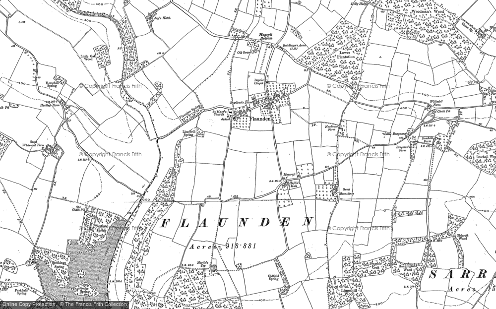 Old Map of Historic Map covering Hogpits Bottom in 1897