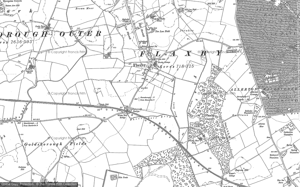 Old Map of Flaxby, 1892 in 1892