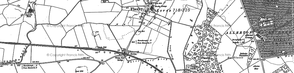Old map of Flaxby in 1892