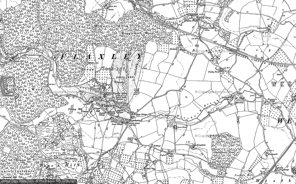 Old Map of Flaxley, 1879 - 1901 in 1879