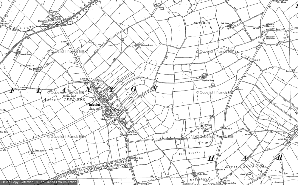 Old Map of Flaxton, 1891 in 1891