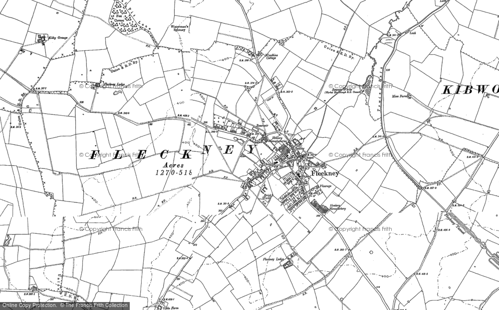 Old Map of Fleckney, 1885 in 1885