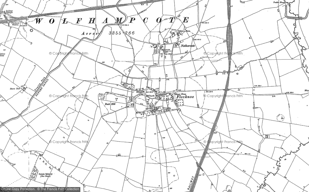 Old Map of Flecknoe, 1899 - 1904 in 1899