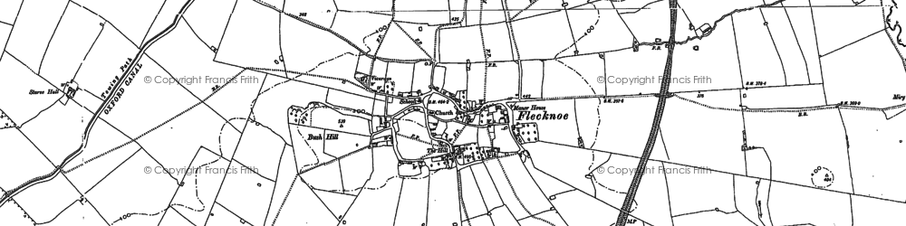 Old map of Flecknoe in 1899