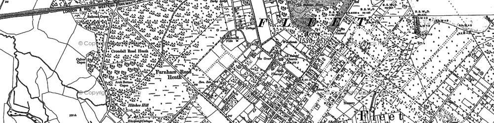 Old map of Fleet in 1909