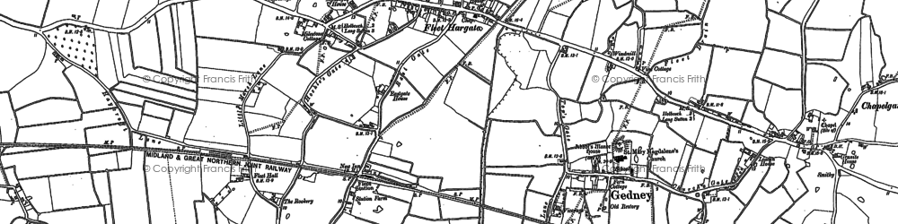 Old map of Fleet Hargate in 1887