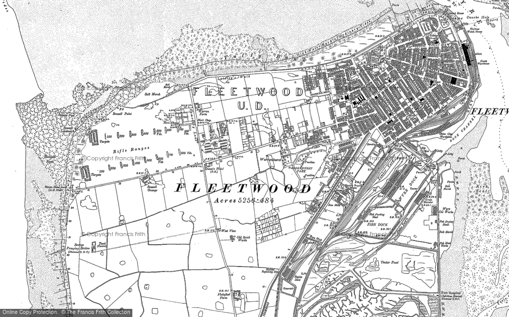 Old Map of Fleetwood, 1910 - 1930 in 1910