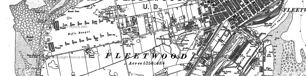 Old map of Fleetwood in 1910