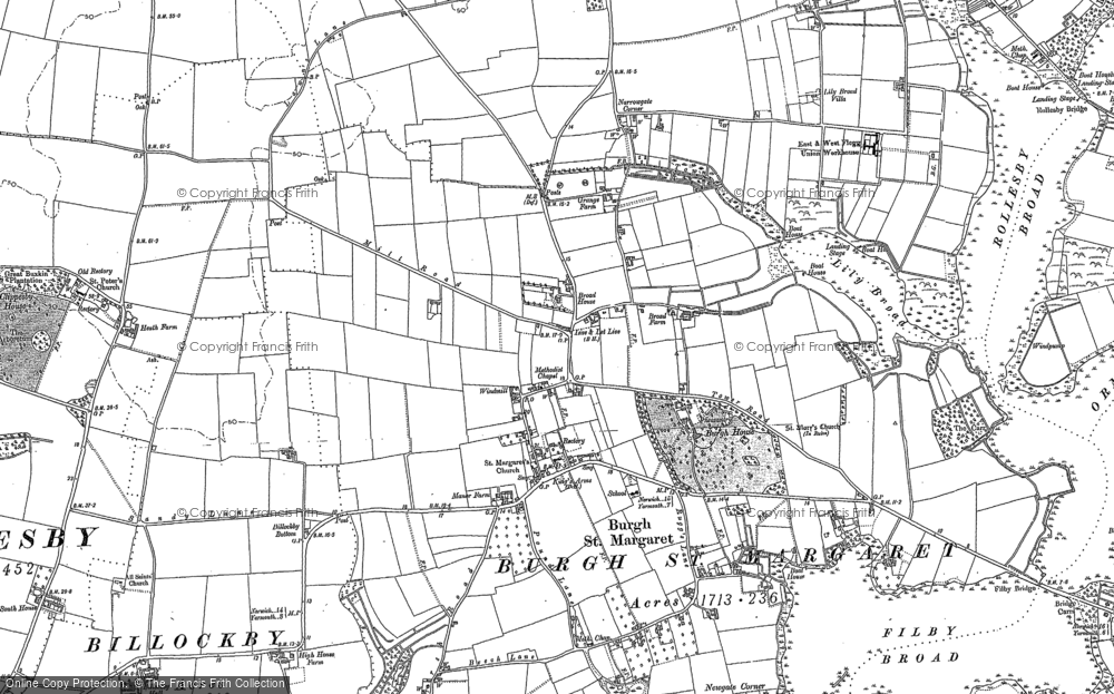 Old Map of Historic Map covering Newgate Corner in 1883