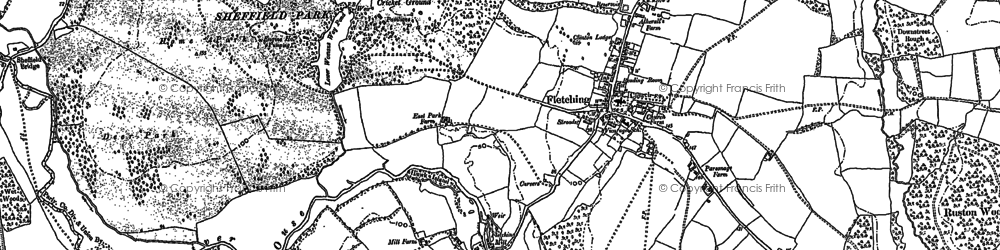 Old map of Fletching in 1898