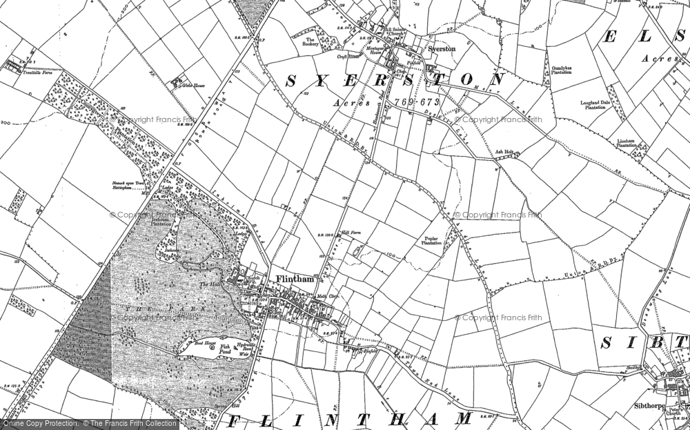 Old Map of Flintham, 1883 - 1899 in 1883
