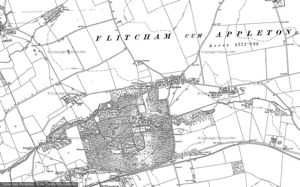 Old Map of Flitcham, 1884 - 1885 in 1884
