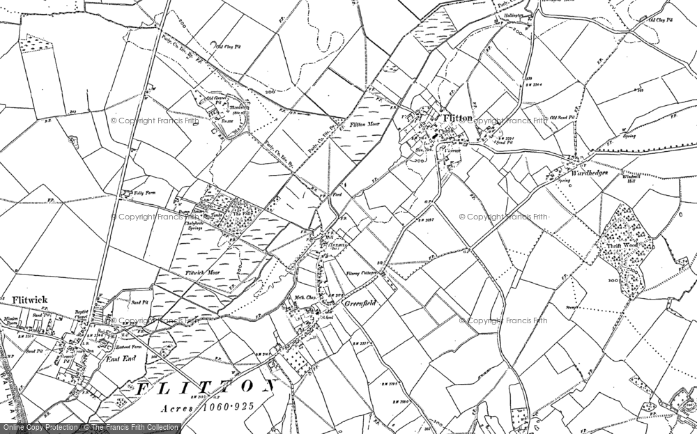 Old Map of Flitton, 1881 - 1899 in 1881
