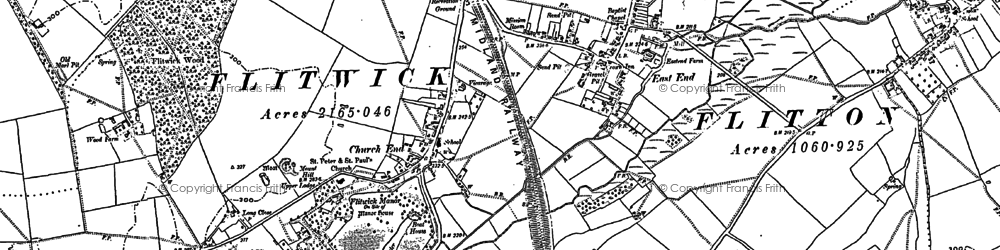 Old map of Flitwick Manor in 1881