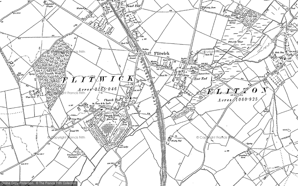 Old Map of Flitwick, 1881 in 1881