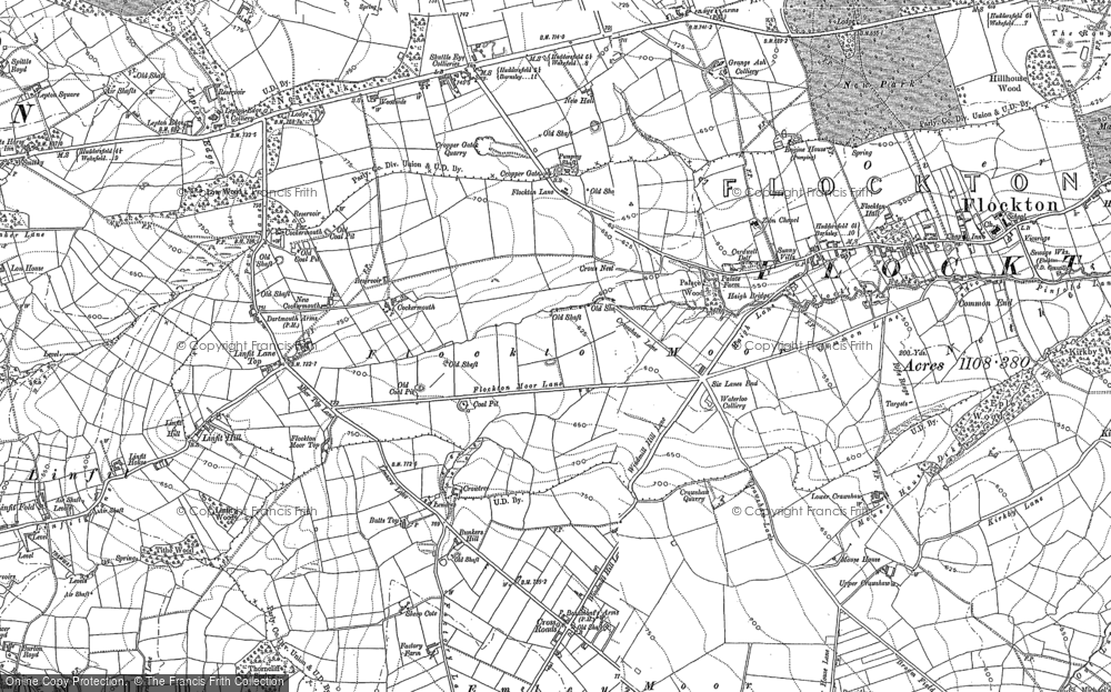 Old Map of Flockton Moor, 1891 - 1892 in 1891