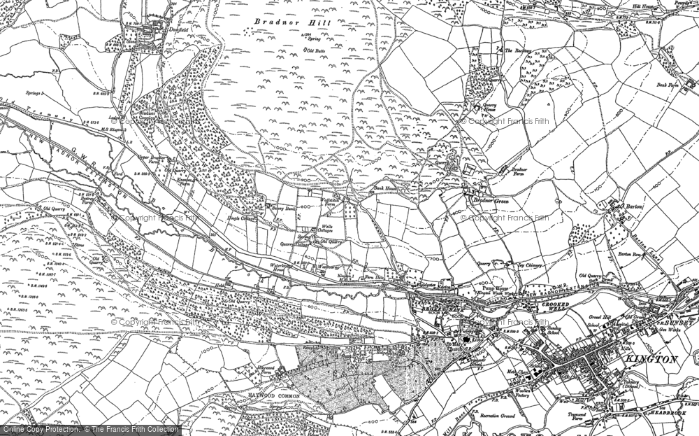 Old Map of Historic Map covering Hergest Croft Gardens in 1902
