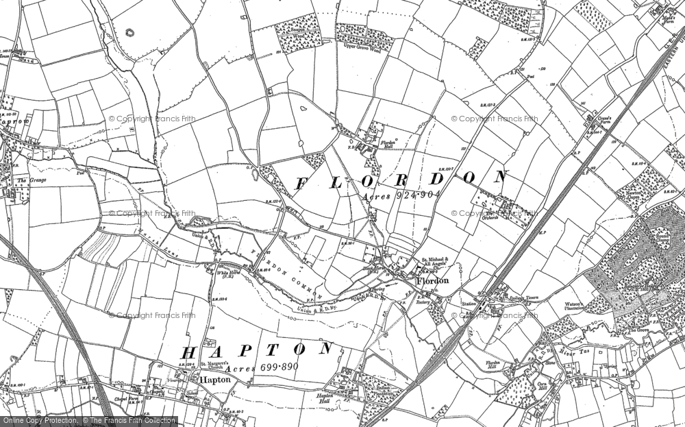 Old Map of Flordon, 1881 - 1882 in 1881
