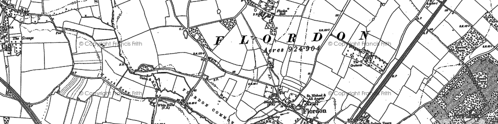 Old map of Flordon in 1881