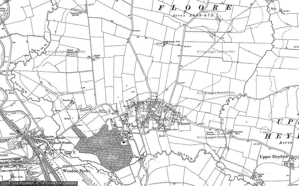 Old Map of Flore, 1883 - 1884 in 1883