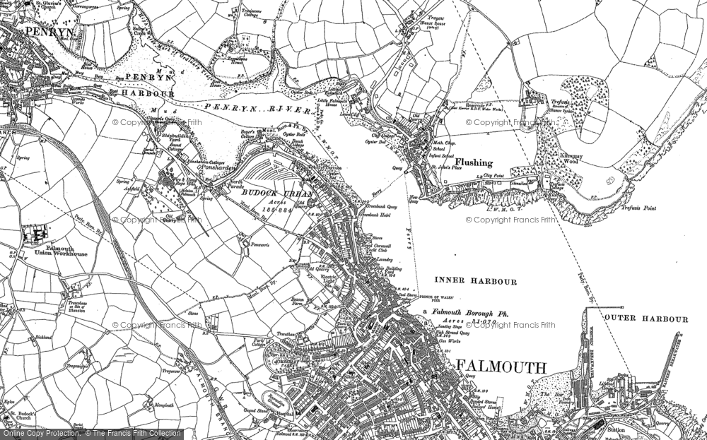 Old Map of Historic Map covering Tregew in 1906