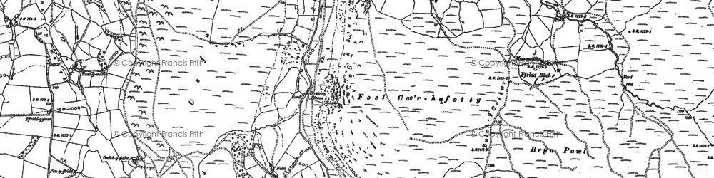 Old map of Foel Cae'r-hafotty in 1877