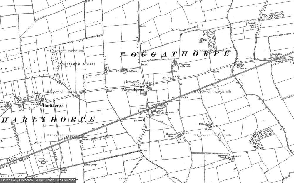 Old Map of Foggathorpe, 1887 - 1889 in 1887