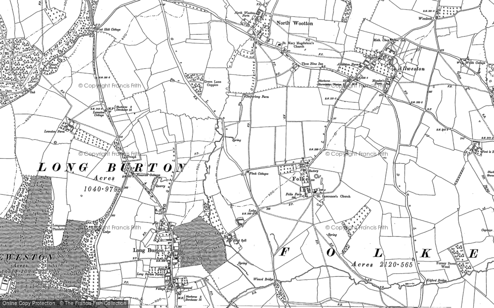 Old Map of Folke, 1886 in 1886