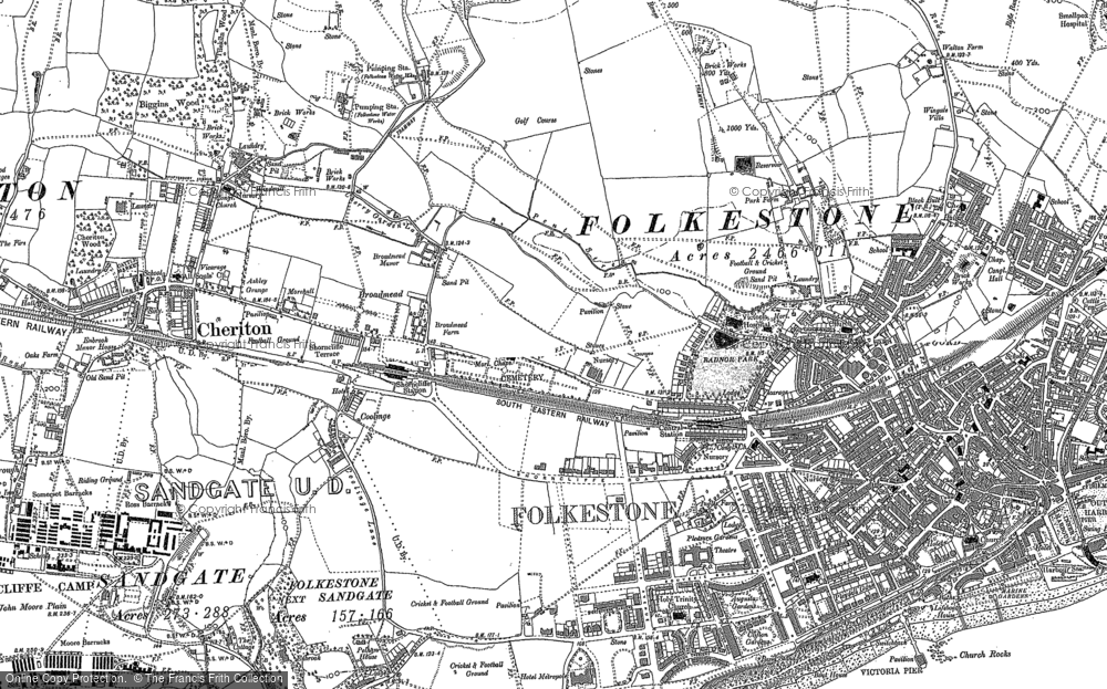 Map of Folkestone, 1906 - Francis Frith