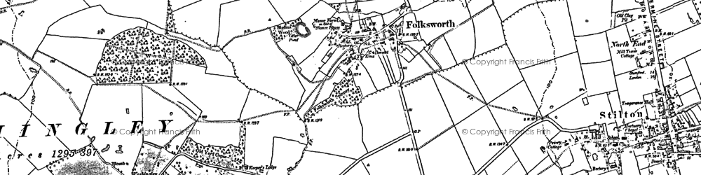 Old map of Folksworth in 1887