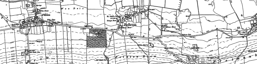 Old map of Folkton in 1889