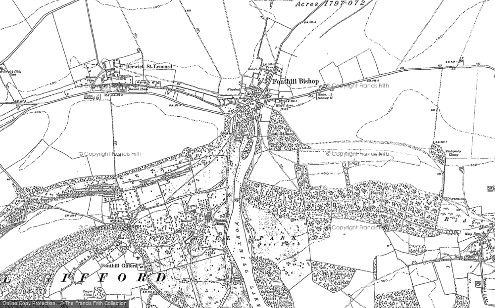 Old Map of Fonthill Bishop, 1900 in 1900