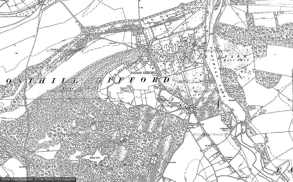Old Map of Fonthill Gifford, 1900 in 1900