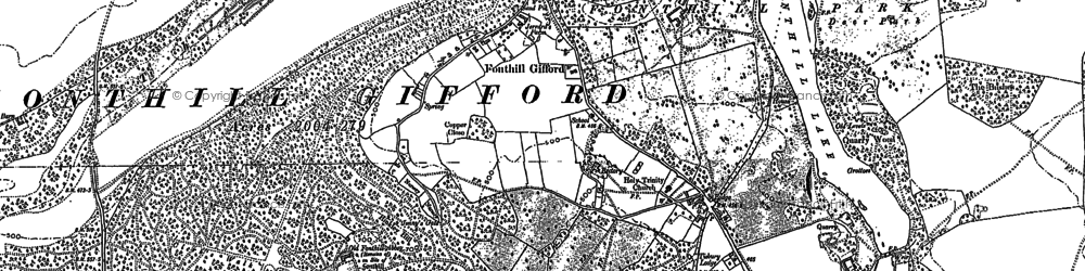 Old map of Fonthill Gifford in 1900