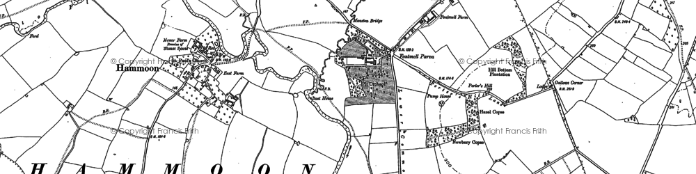Old map of Fontmell Parva in 1886