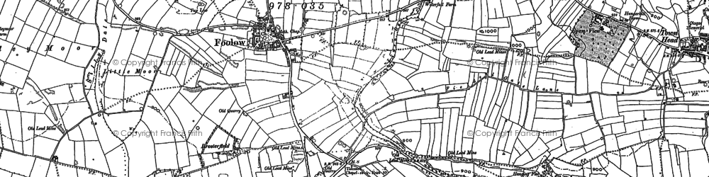 Old map of Foolow in 1879
