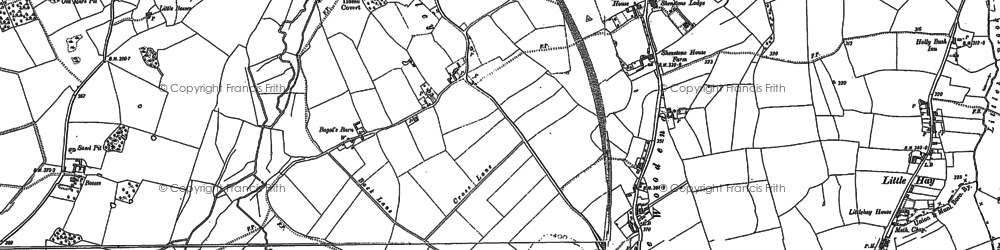 Old map of Shenstone Woodend in 1883