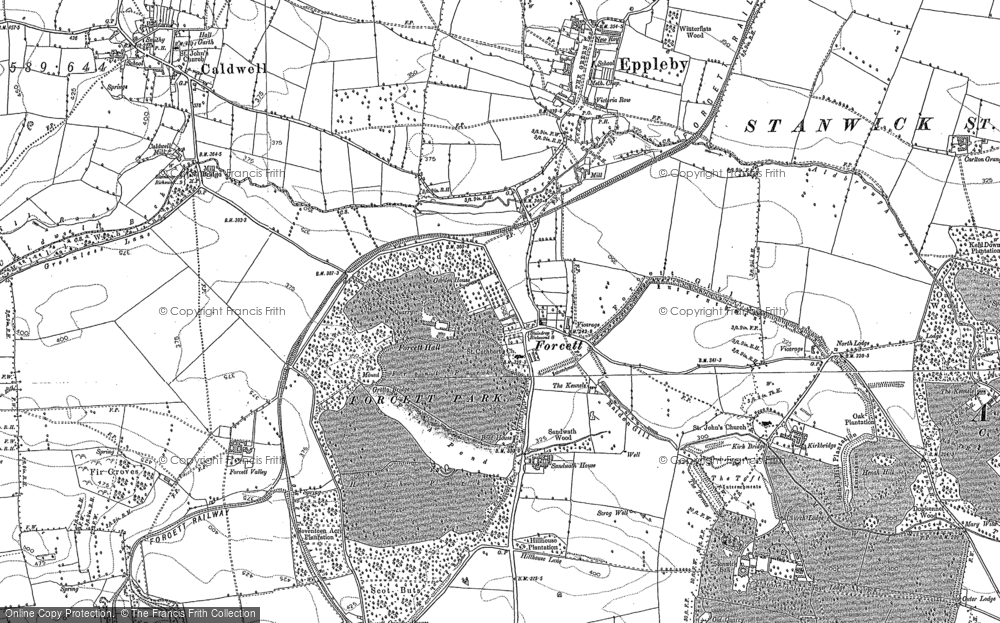 Old Map of Historic Map covering Brantcas in 1892