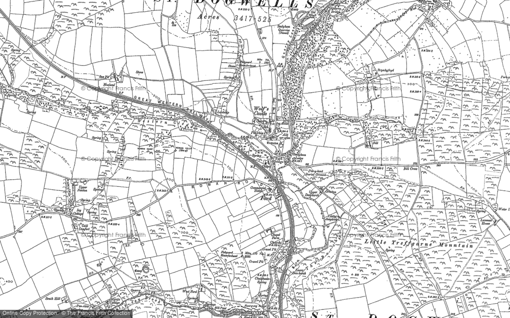 Old Map of Historic Map covering Brimaston in 1887