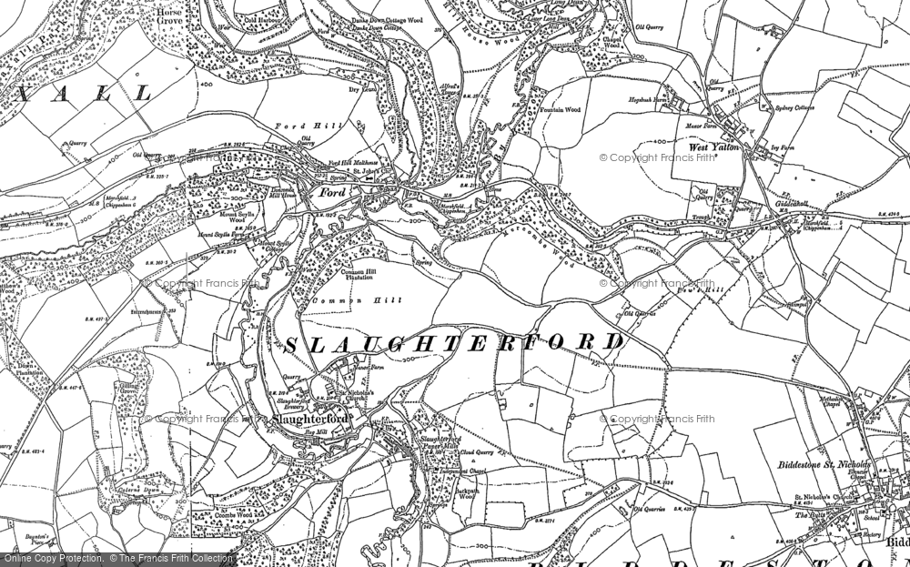 Old Map of Historic Map covering West Yatton in 1920