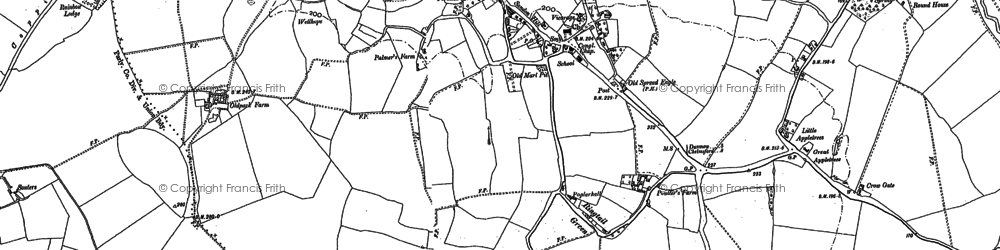 Old map of Ford End in 1895