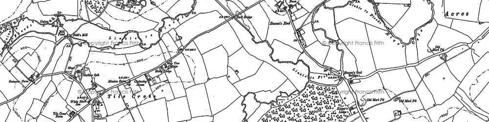 Old map of Bacon's End in 1886