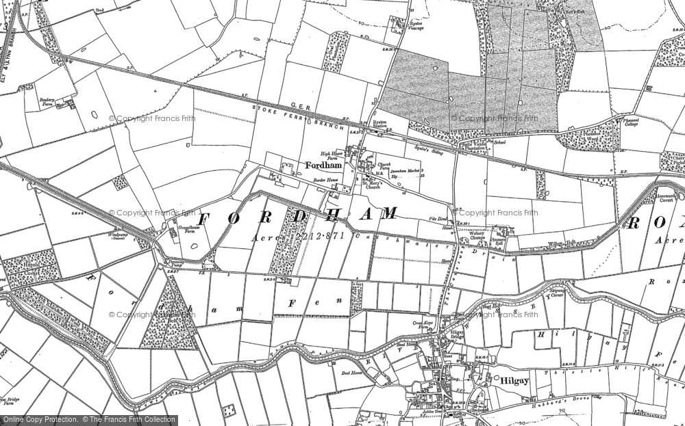 Old Map of Fordham, 1886 in 1886