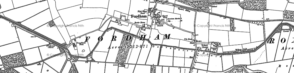 Old map of Fordham in 1886