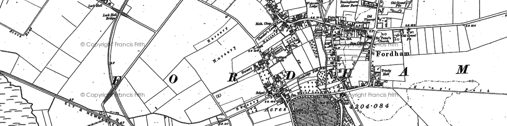 Old map of Fordham in 1896