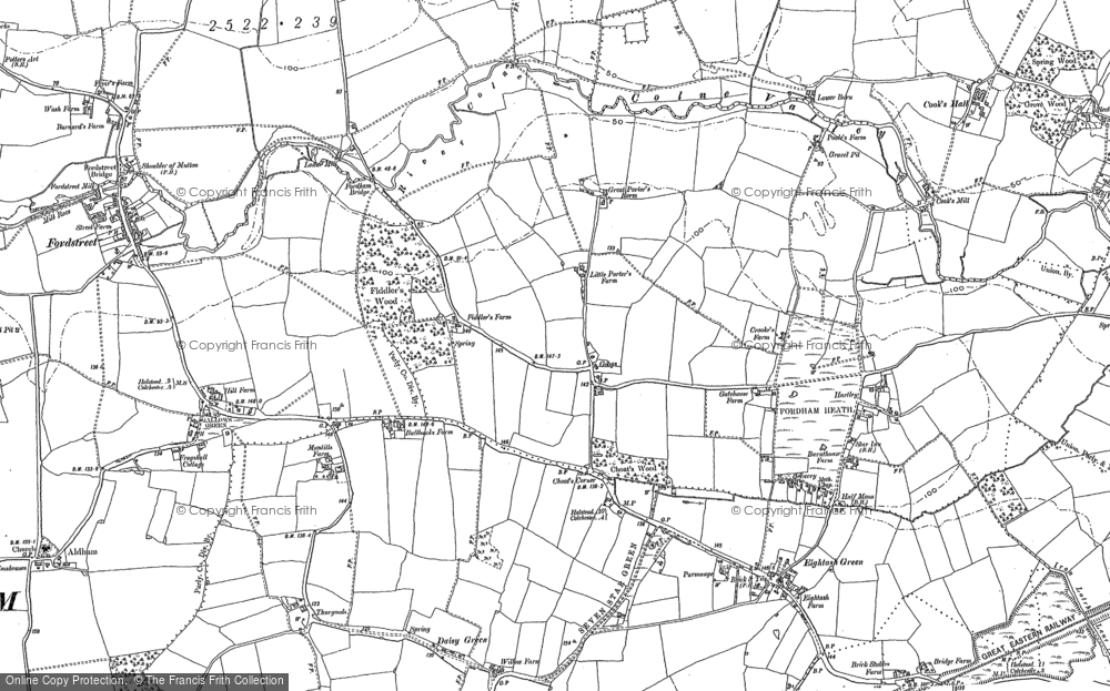 Old Map of Fordham Heath, 1896 in 1896